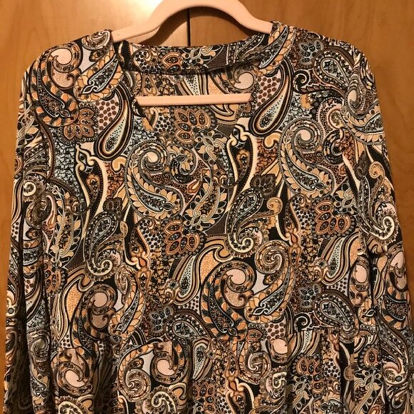 NWT Cupshe Women's Paisley Print Peasant Sleeve Dress Size XL - Picture 4 of 10